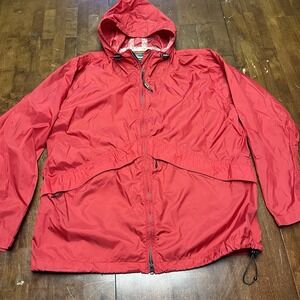 Vintage L.L. Bean Hooded Rain Jacket Wind Breaker Waterproof 0AY78 Men's Large‎
